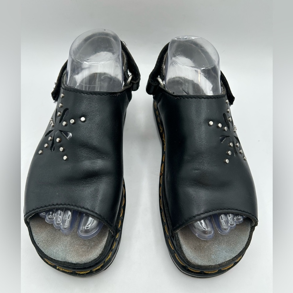 RARE Dr. Martens vintage deadstock black flower cutout Chunky Sandals England 7 - Picture 6 of 12